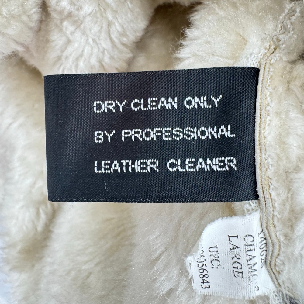 Penny Lane Coat Vintage 90s Y2K Beige Suede Sherpa Lined Button Front Pockets L - Picture 8 of 8